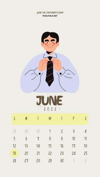 June 2022 Calendar iPhone Wallpaper Fathrs Day.
