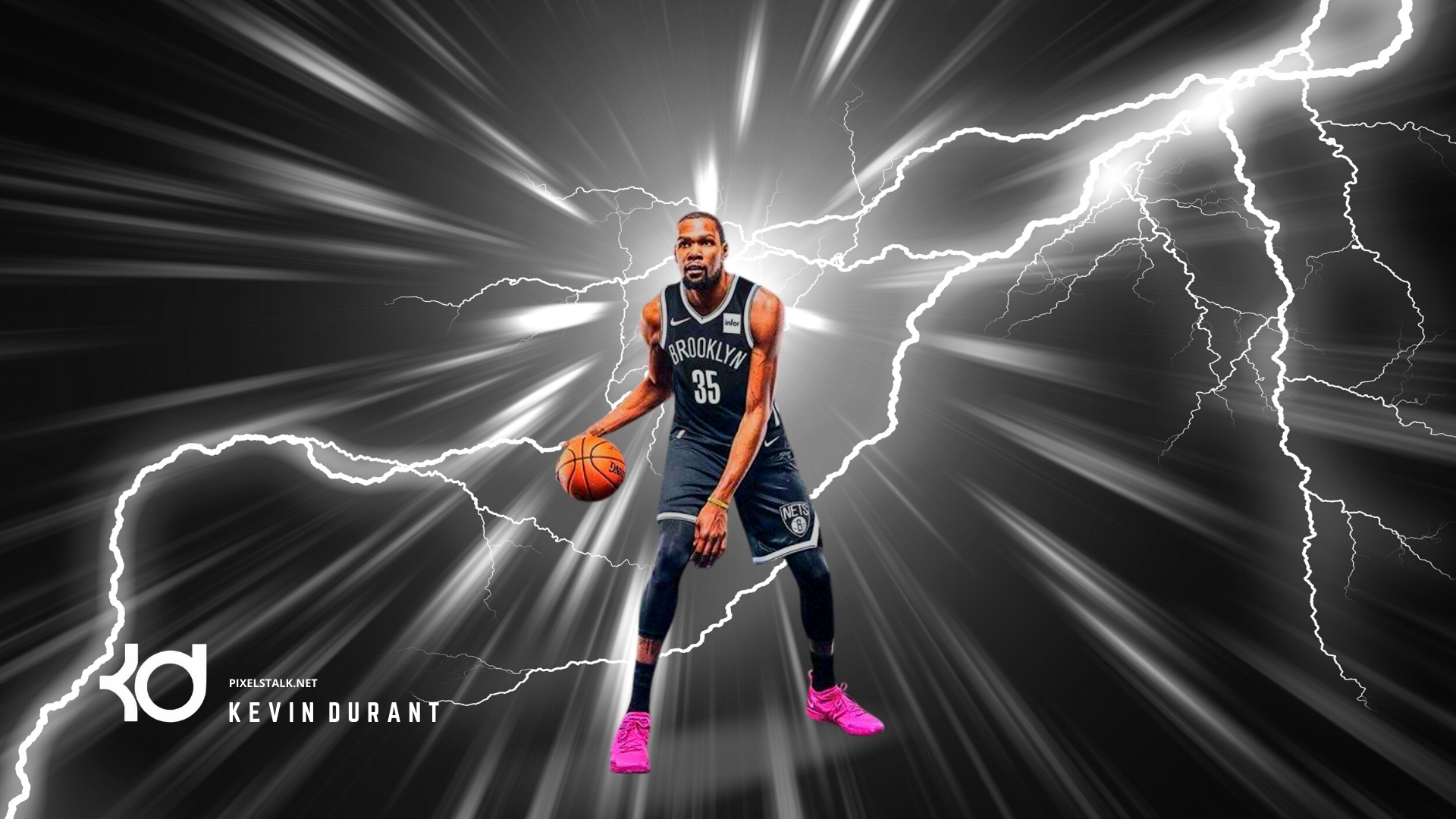 Download wallpapers Kevin Durant portrait Brooklyn Nets American  Basketball Player NBA USA basketball Barclays Center Brooklyn Nets  logo for desktop with resolution 2880x1800 High Quality HD pictures  wallpapers