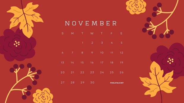 Laptop November 2022 Calendar Background HD.
