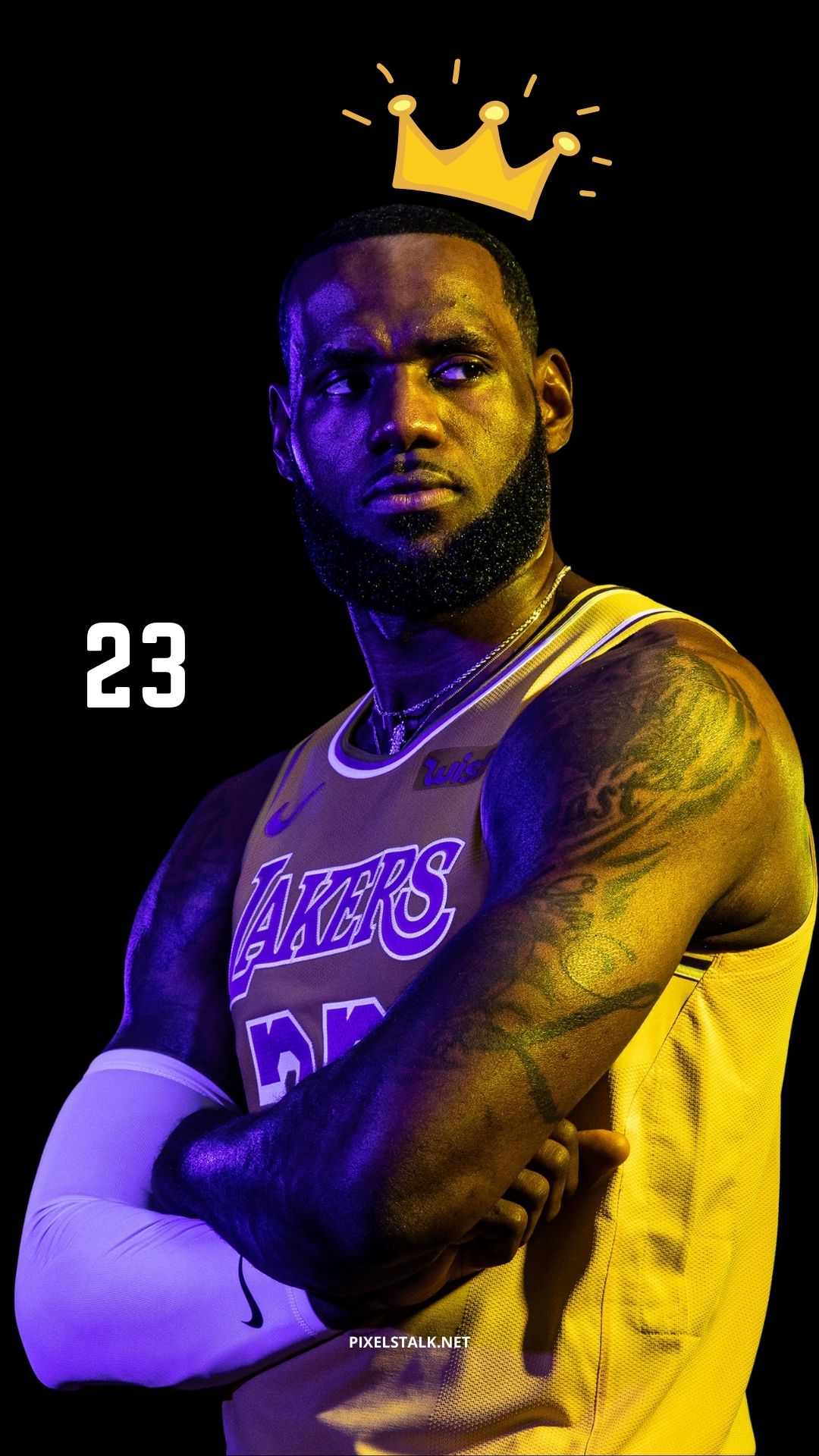 Download King Lebron Jamess Iconic Lakers Jersey Wallpaper  Wallpaperscom