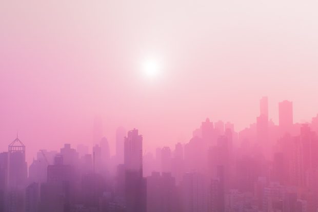 Light Pink Aesthetic Wallpaper City.