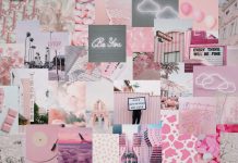 Light Pink Aesthetic Wallpaper Collage.