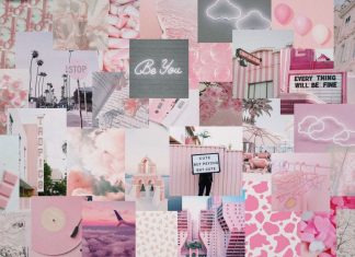 Light Pink Aesthetic Wallpaper Collage.