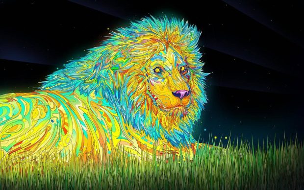 Lion Trippy Wallpaper HD.