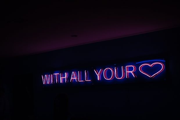 Love Aesthetic Neon Sign Wallpaper HD.