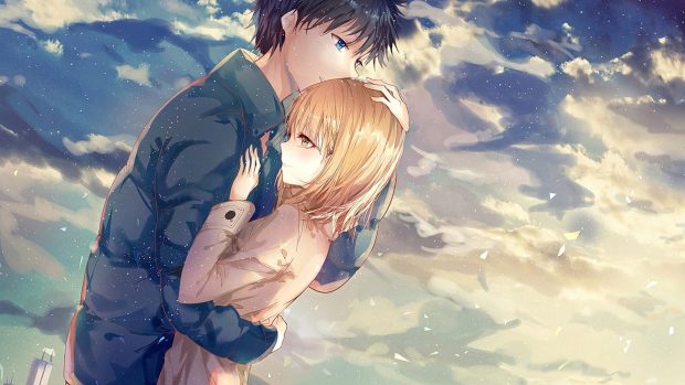 Love Cute Anime Couple Wallpaper HD.