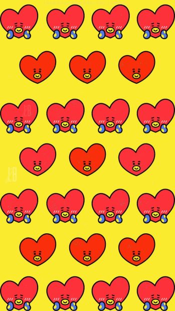 Love Heart Bt21 Wallpaper HD.