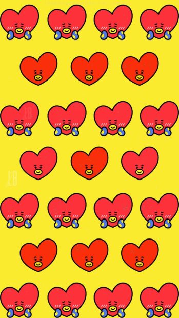 Love Heart Bt21 Wallpaper HD.