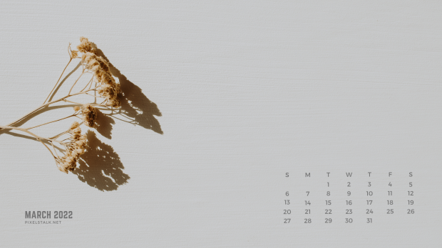 March 2022 Calendar Desktop Background.