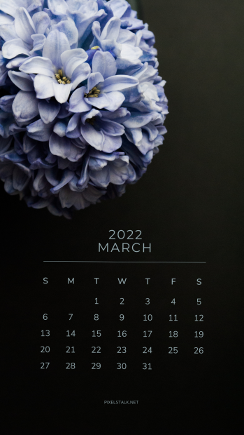 March 2022 Calendar iPhone Flower Wallpaper.