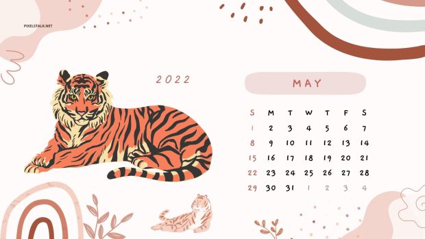 May 2022 Calendar Backgrounds Tiger Images.