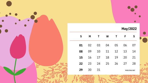 May 2022 Calendar Flower Backgrounds.