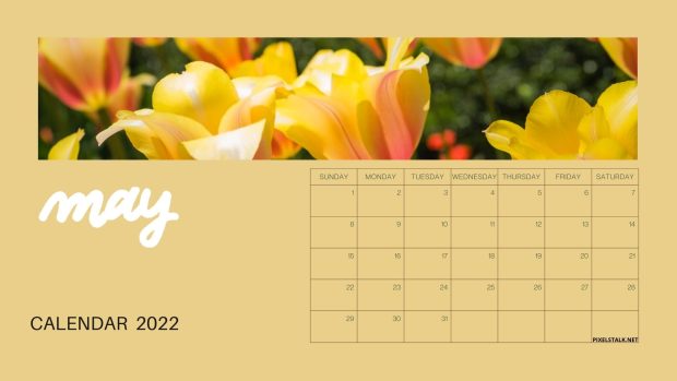 May 2022 Calendar Flower Wallpaper.
