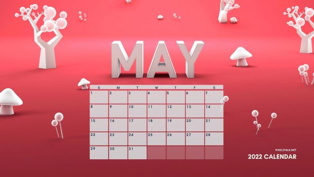 May 2022 Calendar Wallpaper 3D.
