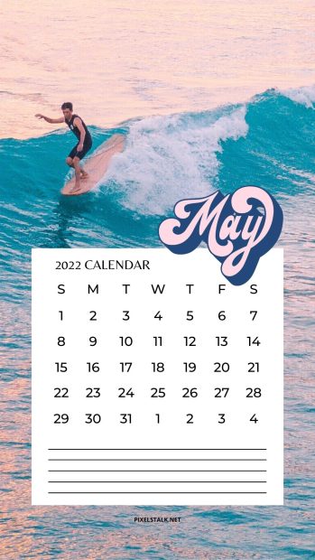 May 2022 Calendar iPhone Wallpaper Summer Vibe.