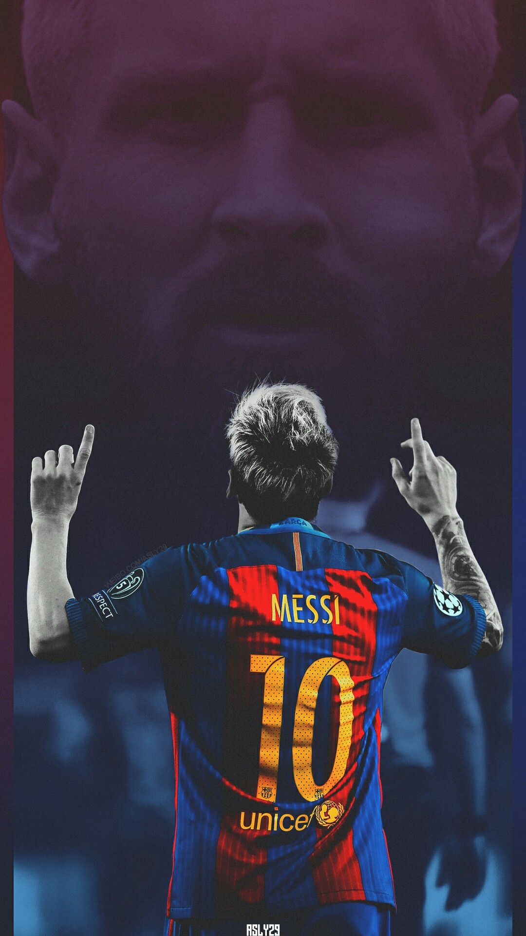 Lionel messi with fcb logo Wallpapers Download  MobCup