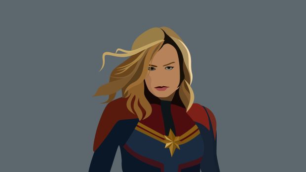 Minimal Captain Marvel Wallpaper HD.