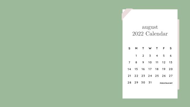 Minimalist August 2022 Calendar HD Wallpaper.