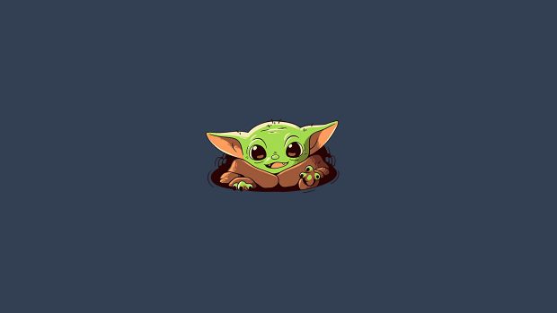 Minimalist Baby Yoda Background HD.