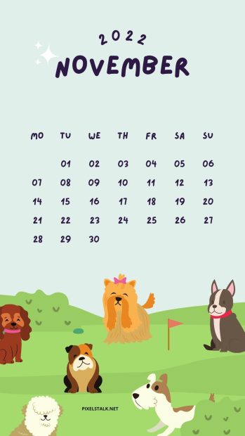 Minimalist November 2022 Calendar Phone Wallpaper HD.