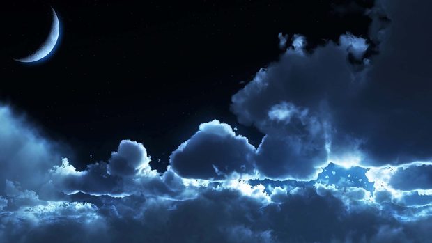 Moon Cloud Sky Background.