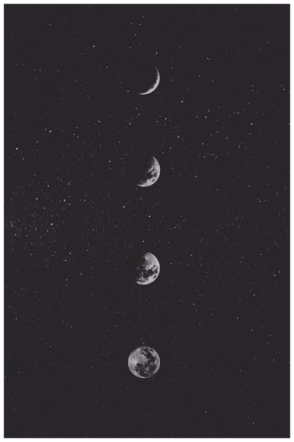 Moon Cute Grey Backgrounds.