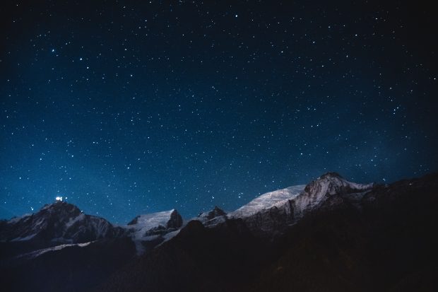 Mountain Night Sky Background HD.