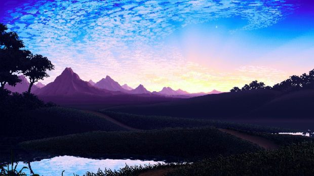 Mountain Pixel Wallpaper HD.
