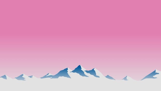 Moutains Pink Aesthetic Wallpaper.