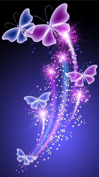 Neon Butterfly Background HD.