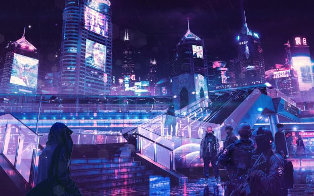 Neon City Cyberpunk Wallpaper 4K HD.