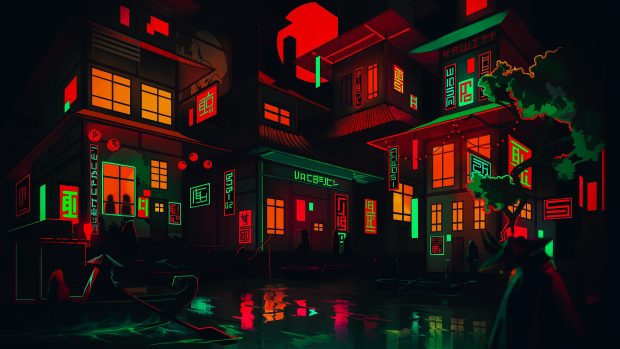 Neon Desktop Background Aesthetic HD.