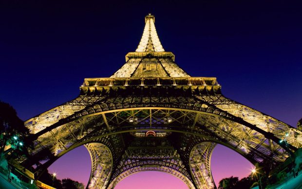 Neon Eiffel Tower Wallpaper HD.