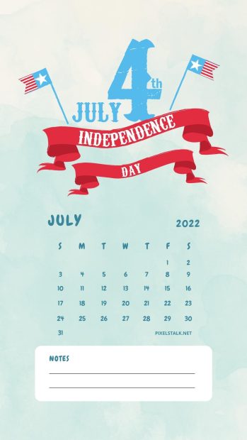 New July 2022 Calendar iPhone Background.