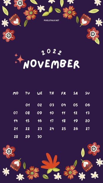 New November 2022 Calendar Phone Wallpaper HD.