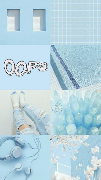 New Pastel Blue Aesthetic Wallpaper HD Collage.