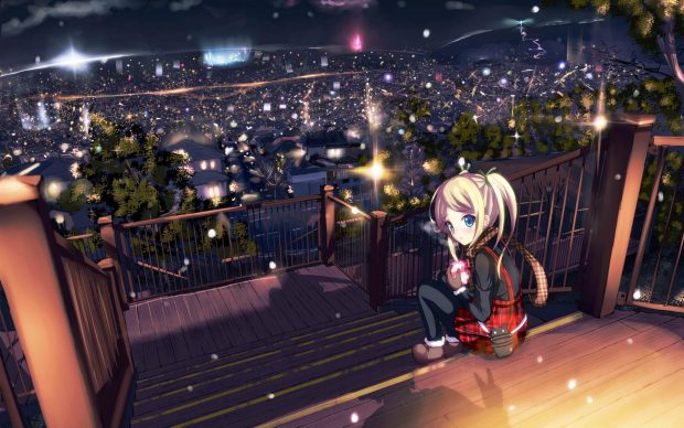 Night Anime City Wallpaper HD.