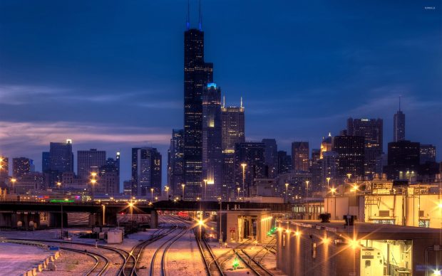 Night Chicago Wallpaper HD.