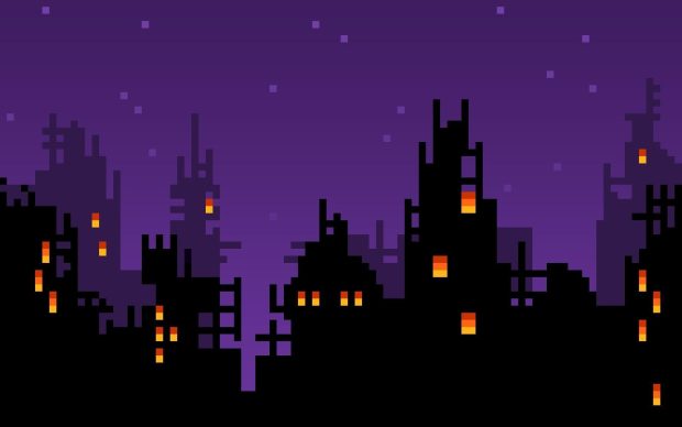 Night City 8 Bit Background.