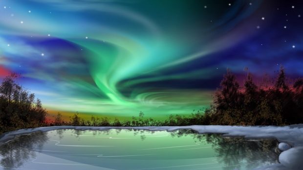 Northern Lights Wide Screen Wallpaper HD.