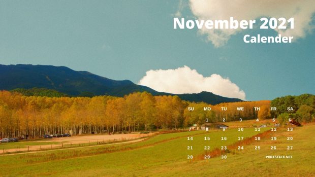 November 2021 Calendar Desktop Background.