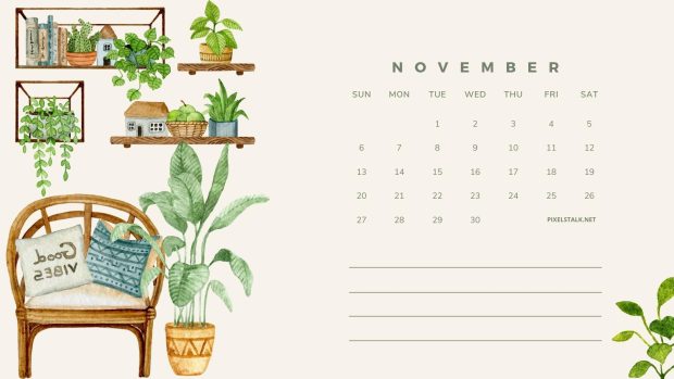 November 2022 Calendar Desktop Background.