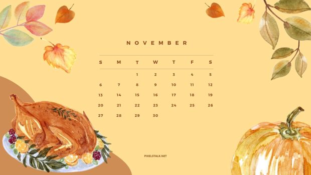 November 2022 Calendar Desktop Wallpaper.