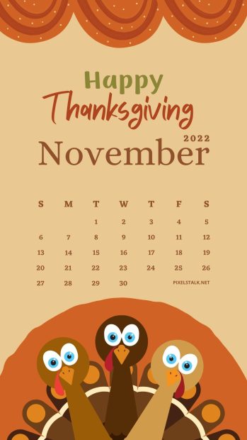 November 2022 Calendar Phone Wallpaper Free Download.