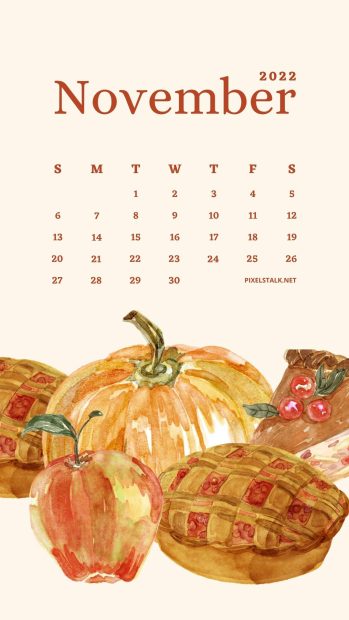 November 2022 Calendar Phone Wallpaper HD.