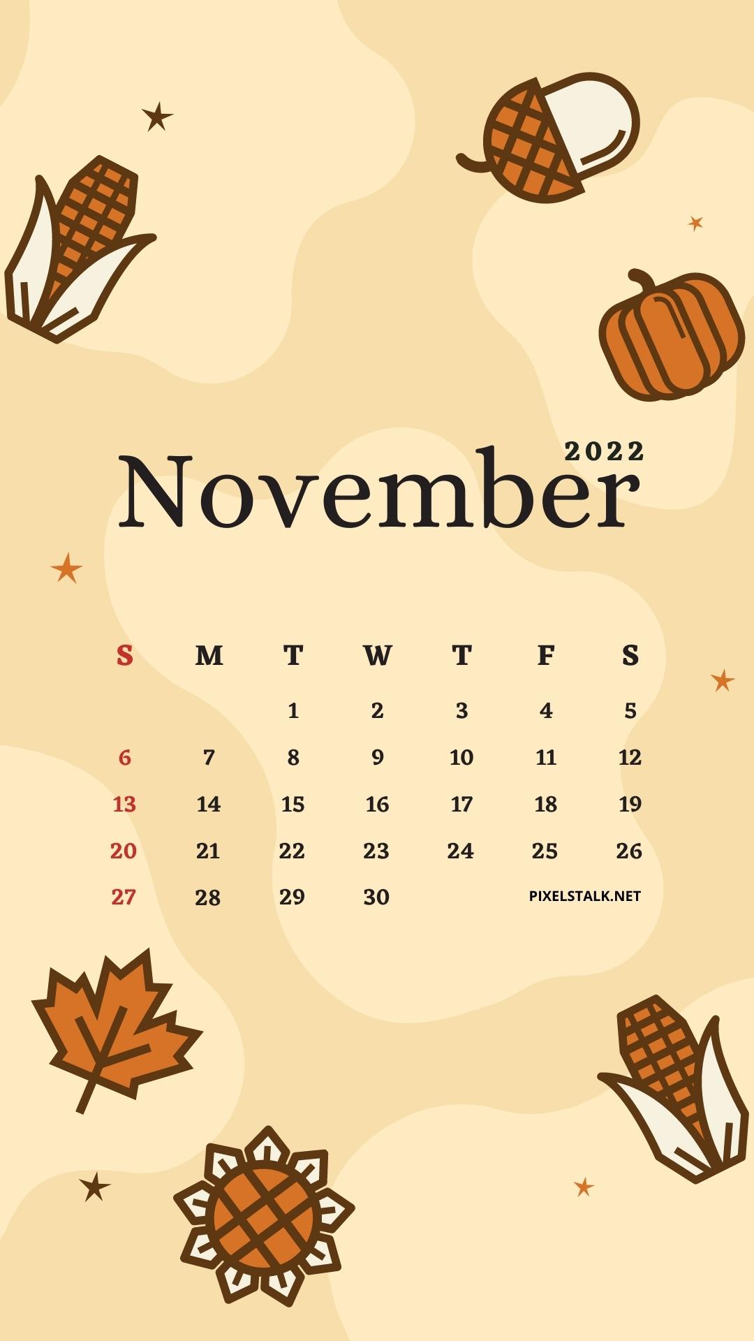 November 2022 Calendar Phone Wallpapers HD - PixelsTalk.Net