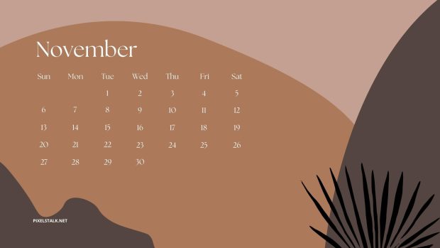 November 2022 Calendar Wide Screen Background.