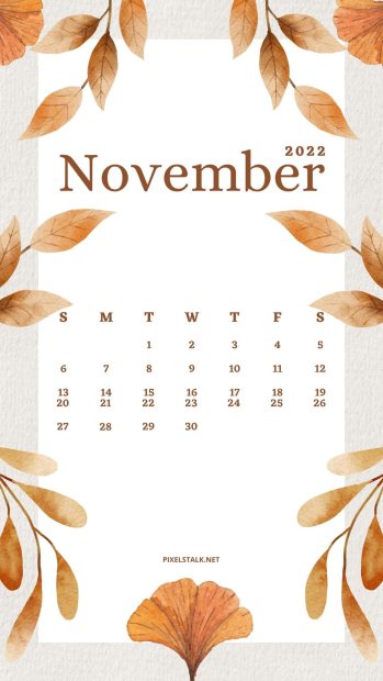 November 2022 Iphone Calendar Wallpaper HD.