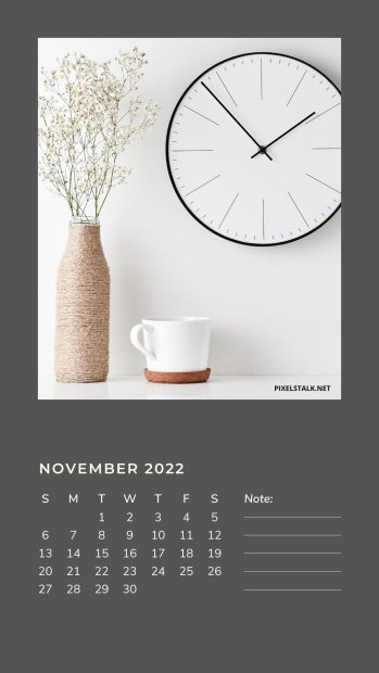 November 2022 Phone Calendar Wallpaper HD.