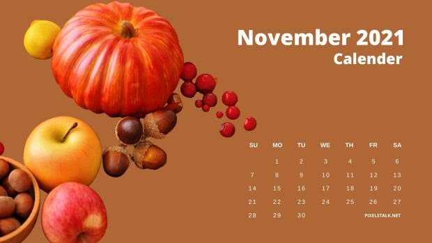 November Background 2021 Calendar.
